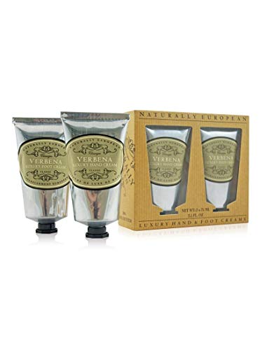 Naturally European – Luxury Hand & Foot Cream Gift Set (Verbena), Enriched with 20% Shea Butter – 2 x 75 ml / 2.53 fl oz