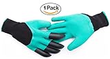 BEST Garden Genie Gloves for smart parents, DELUXE BONUS, SAFE for Rose Pruning, Thorn Resistant Waterproof, One size garden gloves with built in claws for digging and planting, Right Hand Claw 1 pair