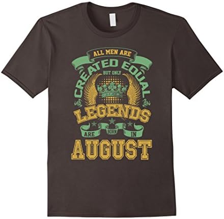 Mens Legends Are Born in August T-Shirt Large Asphalt
