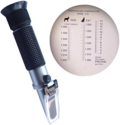 Clinical Refractometer,Tri-Scale-Serum Protein 2-14g/dl,Urine specific gravity 1.000 - 1.060SG For Veterinary Cat,Dog, Pets