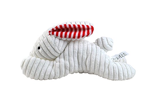 Stripe Ears White Easter Rabbit Dog Toy by Midlee