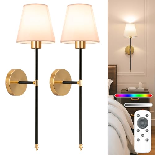 NIORSUN Battery Operated Wall Sconce Black-gold