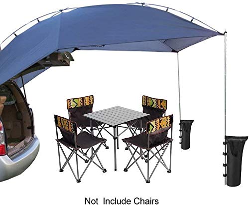 Inlovearts Tente Extérieure De Neige Et De Pluie De Voiture, Camping En Plein Air, Tente De Camping-car Familial, Tente à Hayon Côté Voiture, Tente De Voiture De Tente D’ombre 350 * 240 * 105cm
