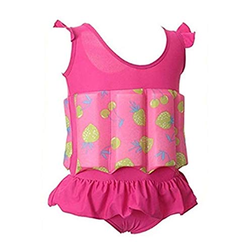 Digirlsor Toddler Baby Girls Float Suit Kids One Piece Swimsuit Strawberry Buoyancy Swimwear Bathing Suit,1-6 Years - Thumbnail 2