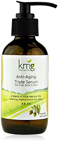 Organic Blend of Olive, Castor & Jojoba Essential Oils - Best "All Over" Face & Body Oil, 100% Organic, Daily Moisturizing Serum For Oily, Normal or Dry Skin Types, Anti-Aging Vitamins A & E, 100% Natural - For MEN & WOMEN! No Oily Residue - LARGE Full 4 OZ.!