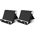 FadyDail Cell Phone Stand 2 Pack Cell Phone Holder for Desk, Portable Phone Stand Holder for Desktop Kitchen Travel, Cellphone Stand Mobile Holder for iPhone Stand & All Smartphone (Black)