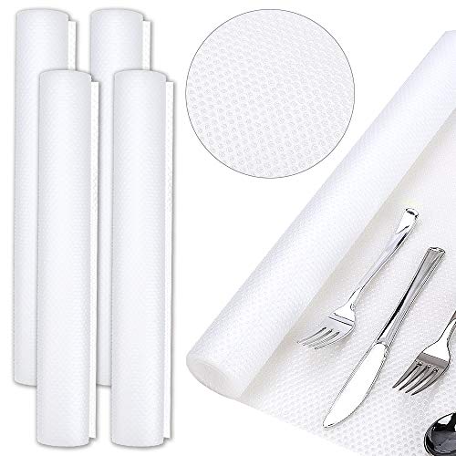 Mebbay 4 Rolls EVA Shelf Liners for Kitchen, Cabinet Cupboard, Non-Slip Drawer Liners for Refrigerator, Desk, Shoe Placemats with Anti-Slip Grain, 17.7 x 59 inches - Clear - Thumbnail 7