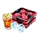 2 PACK Diamond-Shaped Ice Cube Trays with Spill-Resistant Removable Lid and Funnel, 8 Diamond Ice Cubes, BPA-Free Easy Release Silicone Ice Cube Maker for Cocktail, Whisky, Bourbon and Chocolate,Red