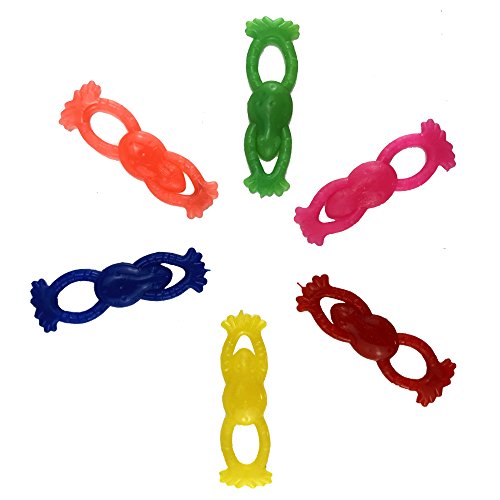 Stretchable Flying Frogs Mixed Colors - 3" Pack of 48