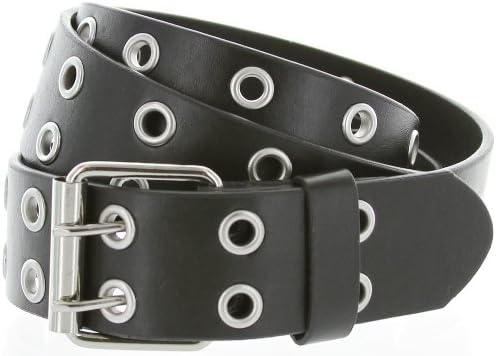 Belts.com3039 Double Grommet Twin Prong Nickle Roller Buckle Leather Casual Jean Belt 1-1/2"(38mm) Wide