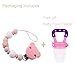 H&L Baby Pacifier Clips BPA Free Silicone Beads Teething Chain Blankets, Drool Bibs, Binky, Teether, Soother Holder for Boys&Girls Shower Gift (Pink)