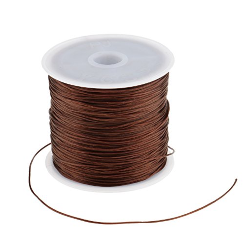 SunniMix 60M Salon Crystal Elastic String For Hair Thread Making Weaving Wigs - Brown