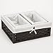 Household Essentials ML-7022 Set of Three Wicker Storage Baskets with Removable Liners | Paper Rope Black Stain