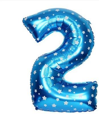BM AVESTA 32 Inch Number Foil Balloons (Two "2", Blue) Foil Balloons, This Balloons perfect For Birthday, Baby Shower, Anniversaries, Ceremony and Parties Decorations, Premium Quality