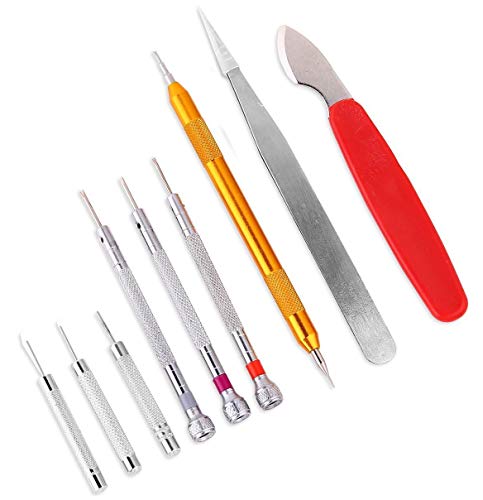 ShineMore 147 PCS Watch Repair Tool Kit Case Opener Spring Bar Tool Set Bonus A Hammer