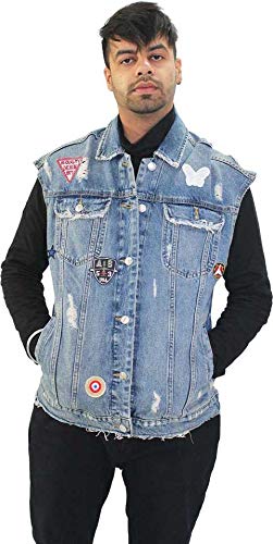 mens navy blue denim jacket