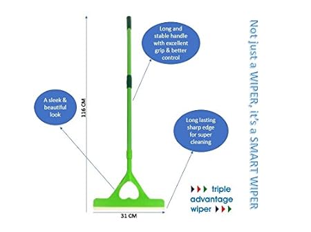 Amide by AD.COM 3 in 1 Heart Floor Wiper for Floor Bathroom Kitchen Or Glass Cleaning in Green Color ONLY