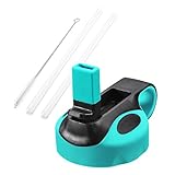 Glink Straw Lid/Cap for Hydro Flask Wide Mouth Sports Water Bottle with 2 Plastic Straws, Fits Hydro Flask Water Bottle - Mint Green