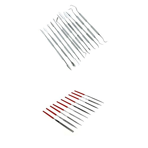 SE DD312 12-Piece Stainless Steel Wax Carvers Set with Diamond File