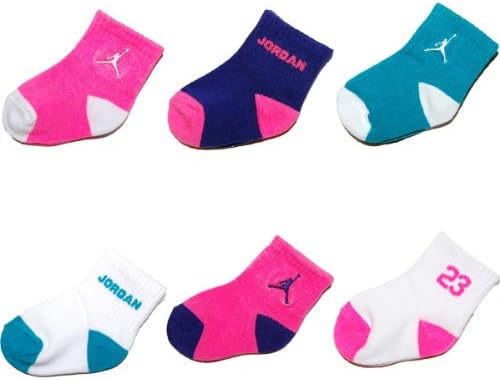 Amazon Co Jp Nike ナイキ エア ジョーダン靴下6枚セット ピンク 紺 緑jordan 女の子用エアジョーダンベビーソックス6枚セット お祝いギフト Air Jordan 並行輸入 服 ファッション小物
