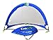 GreEco Pop Up Soccer Goal - Set of 2, Two Portable Soccer Nets & Bag, 4FT Blue x White