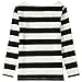 SSLR-Big-Girls-Long-Sleeve-Shirts-Striped Tee Shirts Crewneck Cotton Lightweight Causal (Small(7-8), Black White)