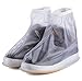 BenRan Rain Shoe Covers Shoes Overshoes Boot Gear Zippered Shoes for Men and Women (White, 32.5cm)