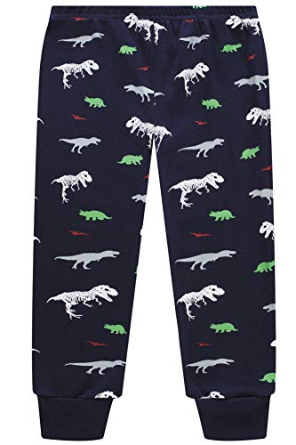 Little Boys Pajamas Set for Toddler Cotton Clothes 4-Pieces Dinosaur Shark 2T Sleepwear Kids Casual Long Sleeve Pjs Set (GlassSharkDinosaur,2T)