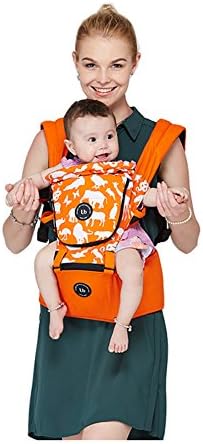 Baby Carrier with Hipseat Carrier Baby Cotton Baby Hip Seat Carrier Baby & Child Carrier Sling 360° Ergonomic & Flexible Design All Seasons Breathable 3 In 1 (Orange)
