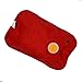 Hand Warmer - WITERY Portable Rechargeable Electric Heat/Hot Water Bag with Soft Velvet Cover - Ideal For Warm Your Hands/Pain Relief/Muscle Relaxation & Comfort Use and As Pillow Red