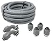 Sealproof Non-metallic Liquid-Tight Conduit and Connector Kit, 1/2-Inch 25 Foot Flexible Electrical Conduit Type B with 4 Straight and 2 90-Degree Conduit Connector Fittings, 1/2" Dia primary