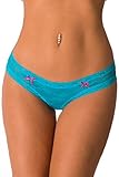 Velvet Kitten Sexy Midnight Lace Panty for Women 1044 (Medium, Turquoise)