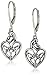 MORGAN & PAIGE .925 Sterling Silver Oxidized Mother & Offspring Celtic Knot Dangle Earrings for Women - Irish Intricate Leverback Hypoallergenic Sterling Silver Earrings, Elegant Jewelry Gift for Her
