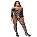 Deksias Crotchless Bodystocking Plus Size Open Crotch Lingerie (black3)