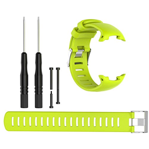 For Suunto D4/D4i Novo Watch,Sunfei Replacement Silicagel Soft Band Strap Bracelet (Green) - Thumbnail 4