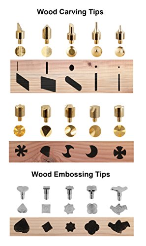 Wood Burning Kit, Genround 45pcs Wood Burning Tool Set 60 Watt Soldering Iron Kit | Incl Temperature Control Soldering Gun, Woodburning Tips, Soldering Tips, Stencil, Converter, Stand And Storage Bag - Thumbnail 3