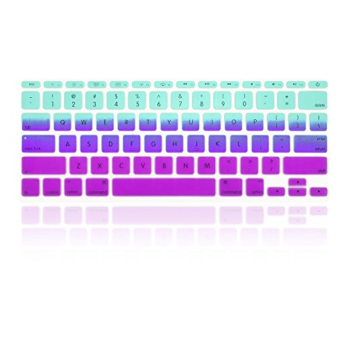TOP CASE Faded Ombre Series Light Blue & Purple Silicone Keyboard Cover Skin Compatible with Macbook Air 11" with TOP CASE Mouse Pad - Thumbnail 2