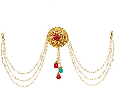 Bridal Sets maang Tikka tika for Wedding Indian Jewelry for Women (Kundan Sunflower)