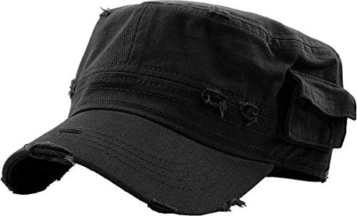 KBETHOS KBK-1465 BLK M Cadet Army Cap Basic Everyday Military
