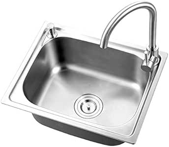Homelava Fregadero de un seno Fregadero para cocina Material de Acero
