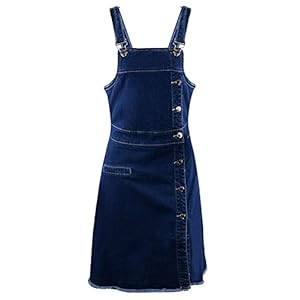 Anna-Kaci Womens 90s Fashion Adjustable Strap Denim Jean Overall Dress www.denim.fit
