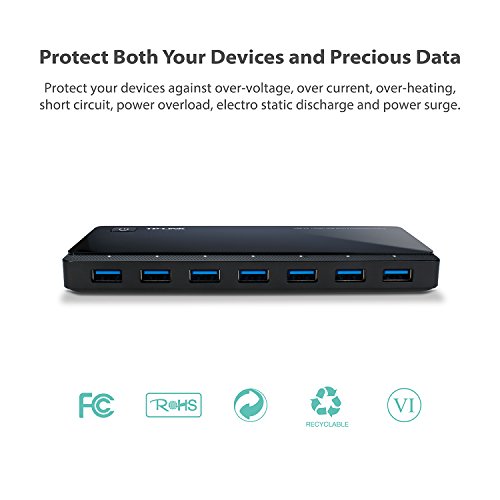 TP-Link UH720 USB 3.0 7-Port Hub with 2 Exclusive Smart Charging Ports Optimally Charge Your iOS (iPad/iPhone) and Android (Tablet/Phone), Supports Windows, Mac OS X and Linux Systems, Backwards...