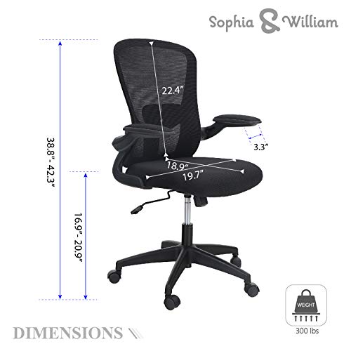 Sophia & William Ergonomic Rocking Mesh Home Office Desk Chair High