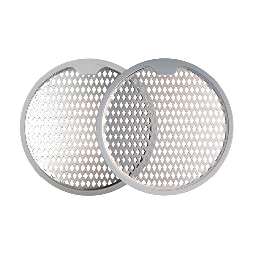Shower Drain Hair Catcher Trap Mesh Good Grips Easy Clean Drain Protector - Stainless Steel & Silicone by Kindga(2 pack)