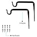 Wallniture Wall Mounted Wrought Iron Bracket - Hook for Hanging Planters Flower Pots and Lanterns 6 Inch Black Set of 2