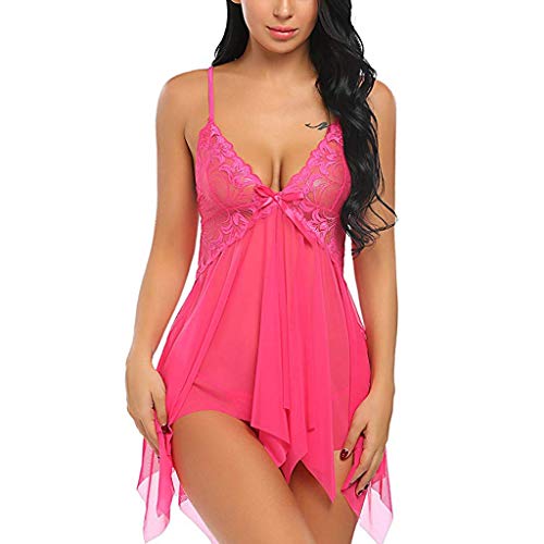 Aniywn Sexy Lingerie for Women, Strap Lace Lingerie Dress, Babydoll Lace  Chemise V Neck Mesh Sleepwear Nightgown for Women Hot Pink in Kenya | Whizz  Baby Dolls & Chemises