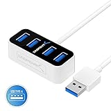 Sabrent 4 Port Mini Portable USB 3.0 Hub [2-ft cable] the World's Smallest USB 3.0 Hub (HB-MNBW)