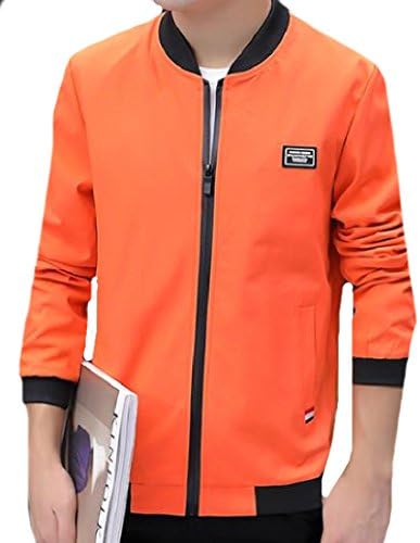 xiaokong Men Travel Safari Work To Weekend Full Zip Juniors Outwear Orange S
