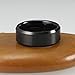 iTungsten 6mm 8mm Black Tungsten Carbide Rings for Men Women Wedding Bands Matte Finish Beveled Edges Comfort Fit