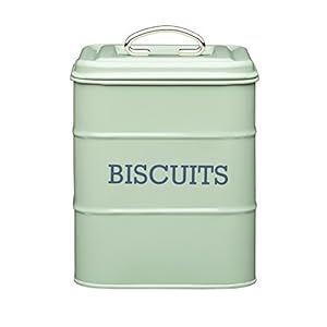 KitchenCraft Living Nostalgia Metalen Koekjestrommel, 14,5 x 19 cm (6″ x 7.5″) – English Sage